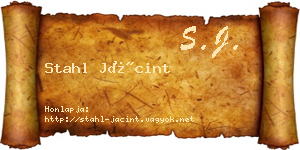 Stahl Jácint névjegykártya